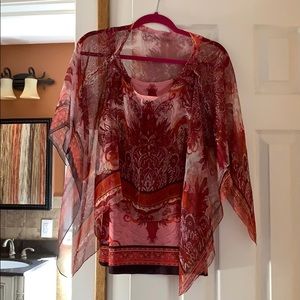 Tsk top with sheer shawl. NWT Size S